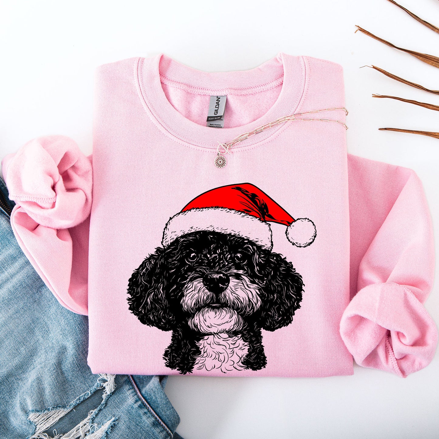 Portuguese Water Dog, Santa, Dog, Christmas, Dog Lover, Pet Sweatshirt