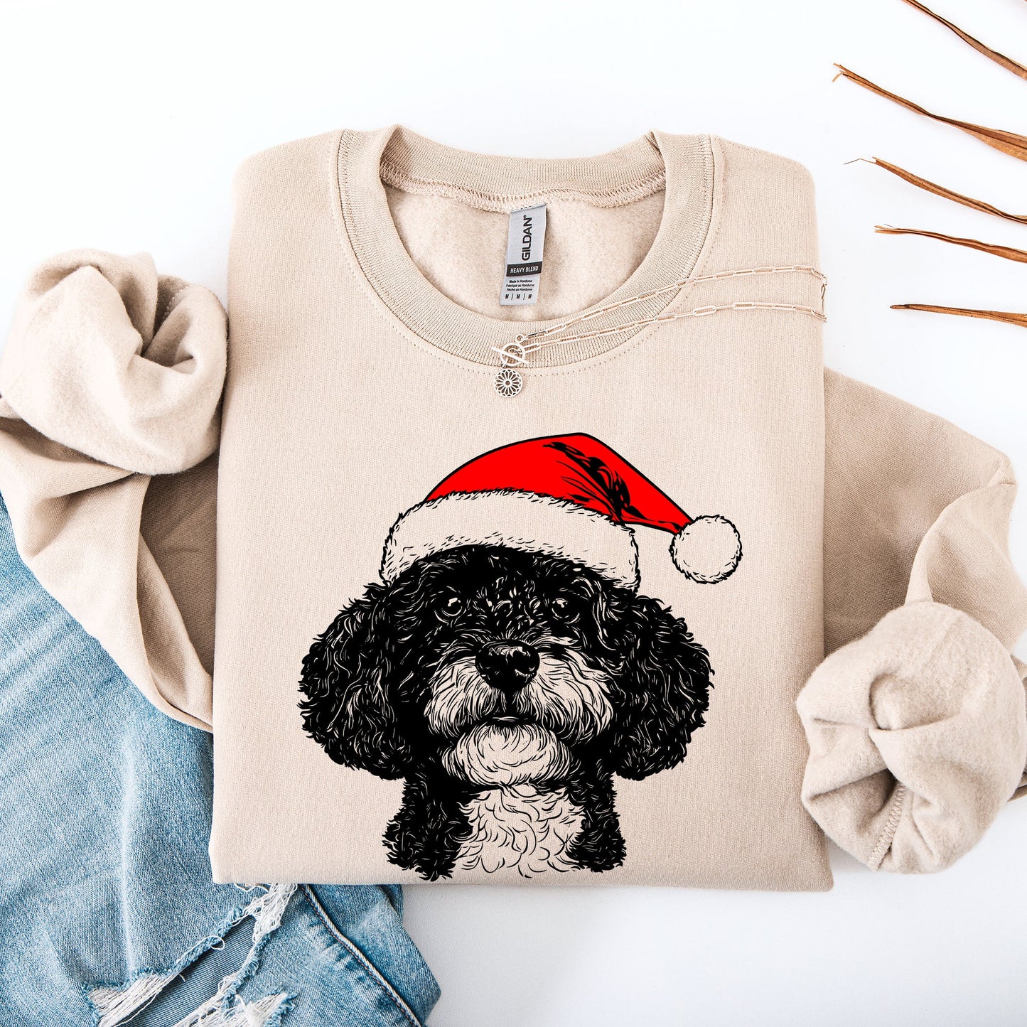 Portuguese Water Dog, Santa, Dog, Christmas, Dog Lover, Pet Sweatshirt