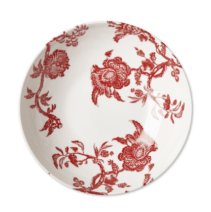 Arcadia Crimson Red Porcelain Dinnerware – Premium Floral Coastal Tableware