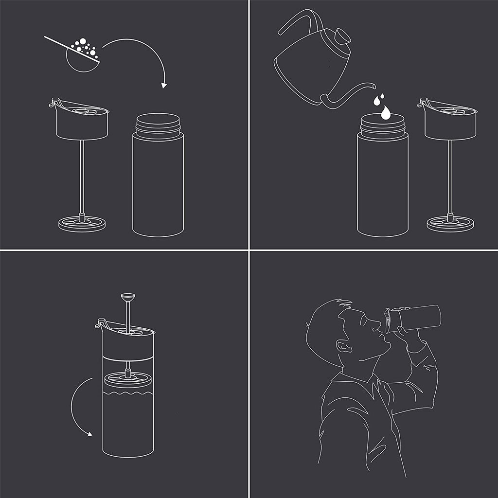 Travel Coffee Press - Portable French Press Coffee Maker with Vacuum Insulated Stainless Steel Tumbler