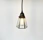Clear Glass and Brass Wall Sconce or Pendant Light