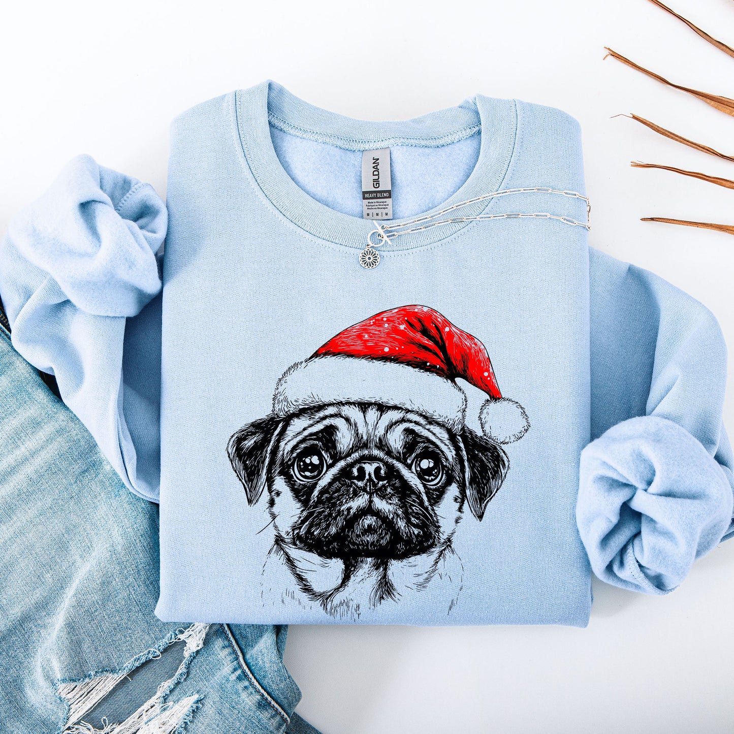 Pug, Santa, Dog, Christmas, Dog Lover, Pet Sweatshirt