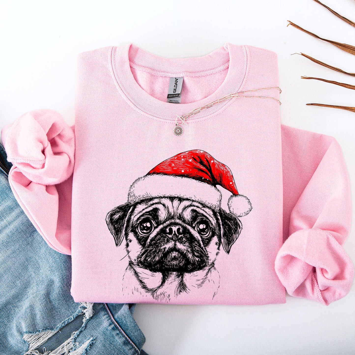 Pug, Santa, Dog, Christmas, Dog Lover, Pet Sweatshirt