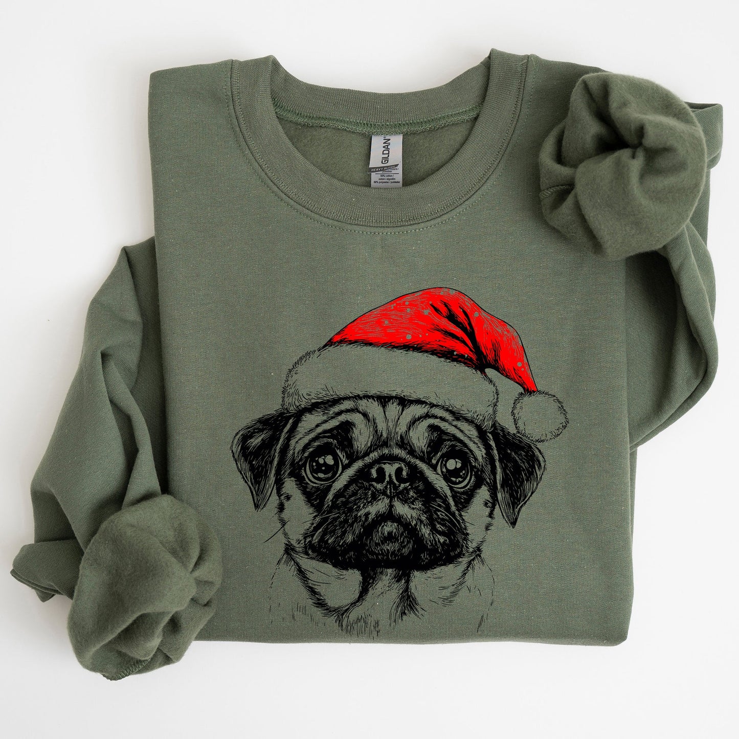 Pug, Santa, Dog, Christmas, Dog Lover, Pet Sweatshirt
