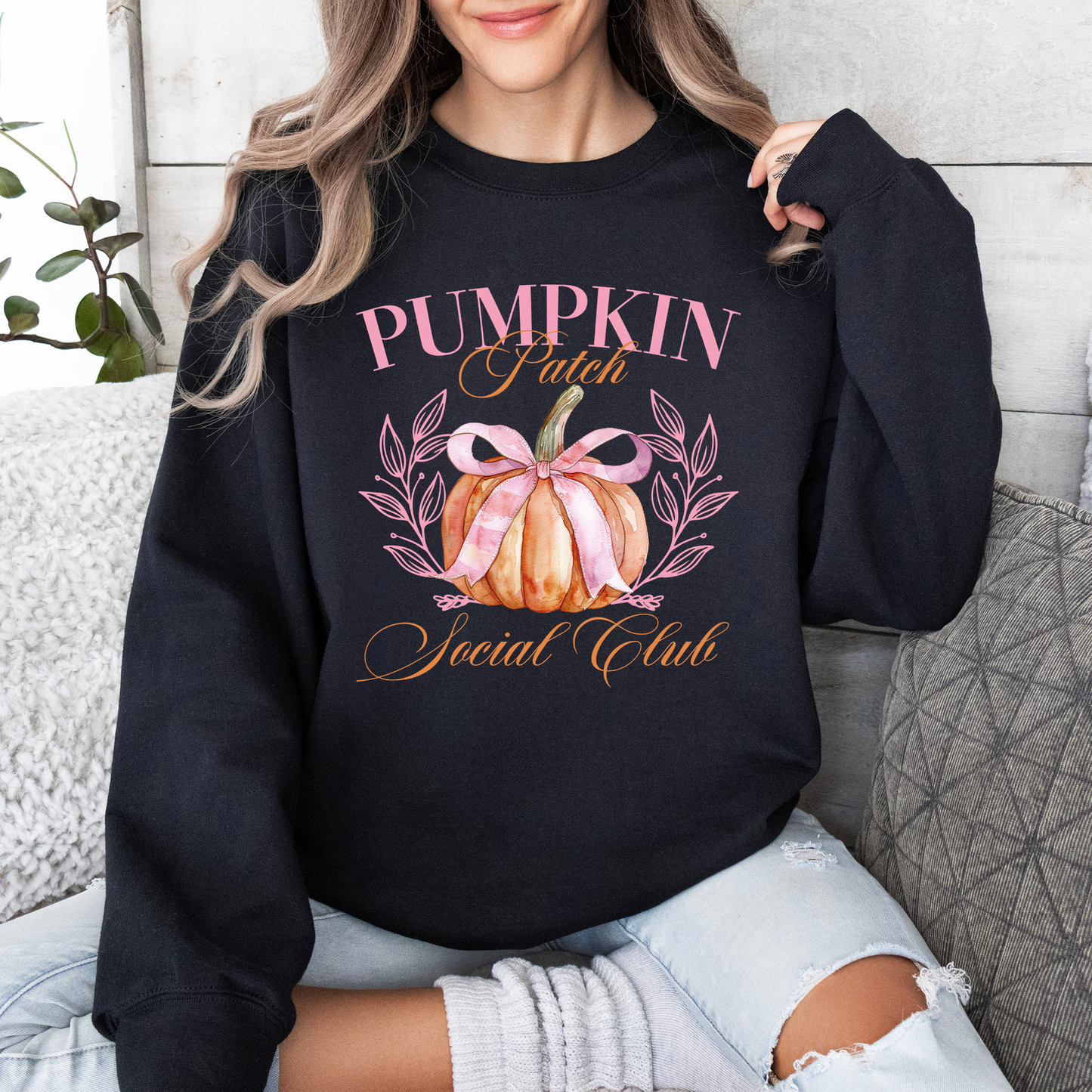Pumpkin Patch Social Club, Autumn, Fall Sweatshirt