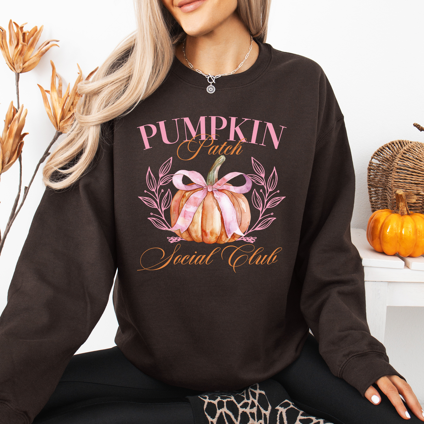Pumpkin Patch Social Club, Autumn, Fall Sweatshirt