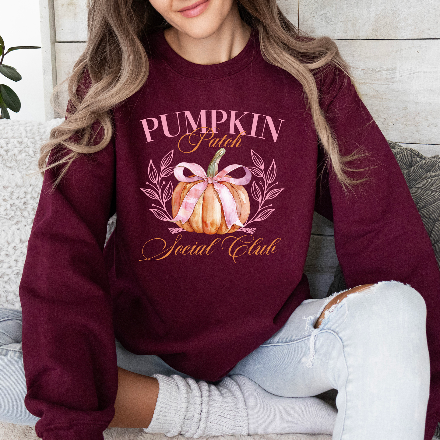 Pumpkin Patch Social Club, Autumn, Fall Sweatshirt
