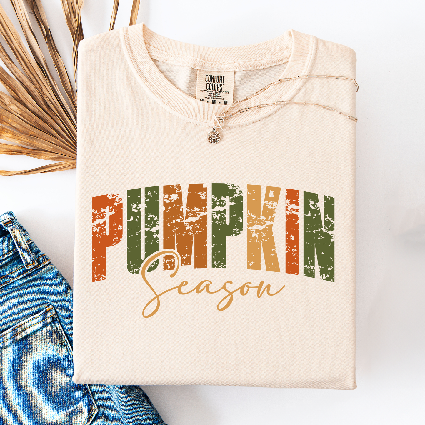Pumpkin Season, Fall Retro Varsity, Autumn, Comfort Colors T-Shirt