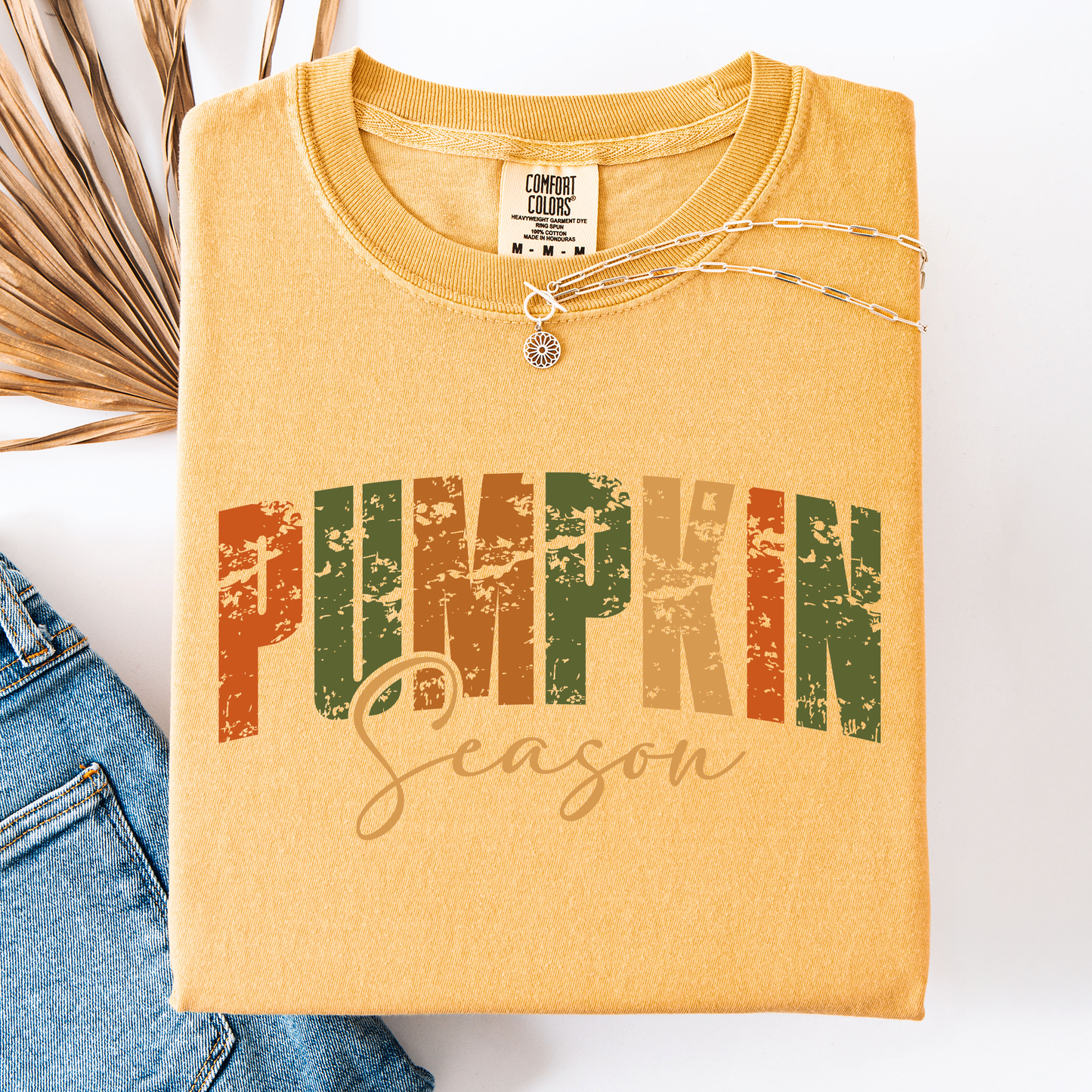 Pumpkin Season, Fall Retro Varsity, Autumn, Comfort Colors T-Shirt