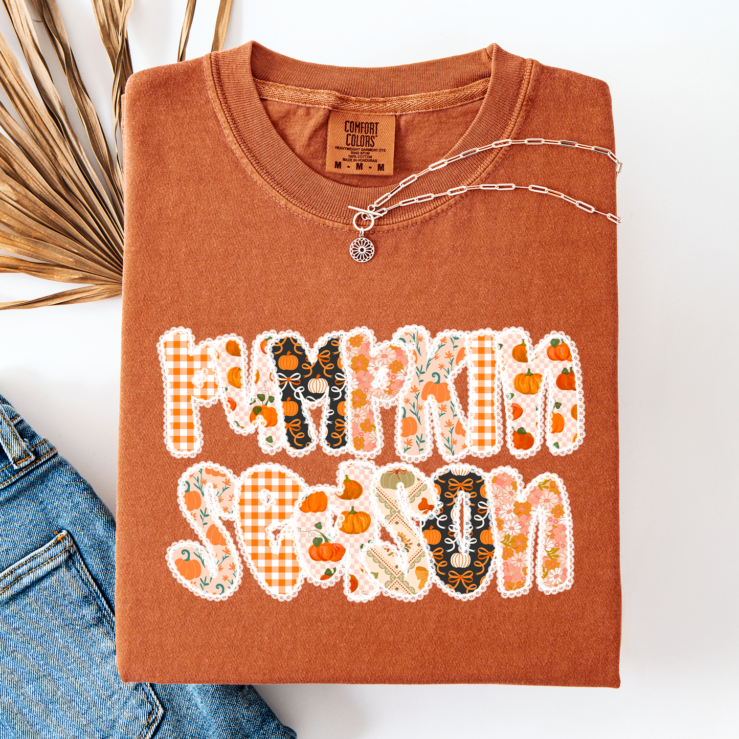 Pumpkin Season, Pattern, Classic Autumn, Fall, Comfort Colors T-Shirt