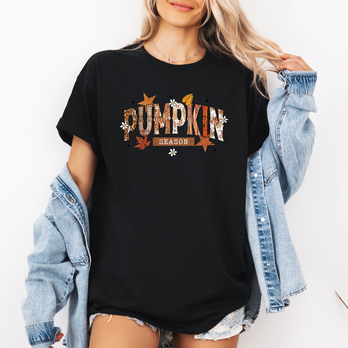 Pumpkin Season, Stars and Leaves, Autumn, Fall, Tshirt