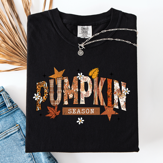 Pumpkin Season, Stars and Leaves, Autumn, Fall, Comfort Colors T-Shirt