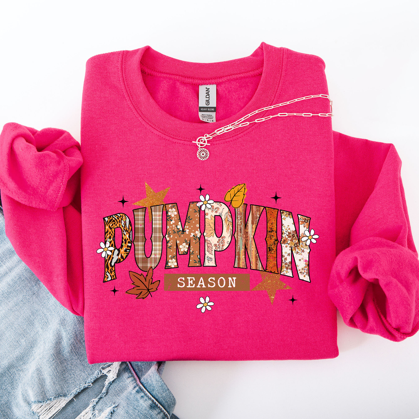 Pumpkin Season, Stars and Leaves, Autumn, Fall Sweatshirt