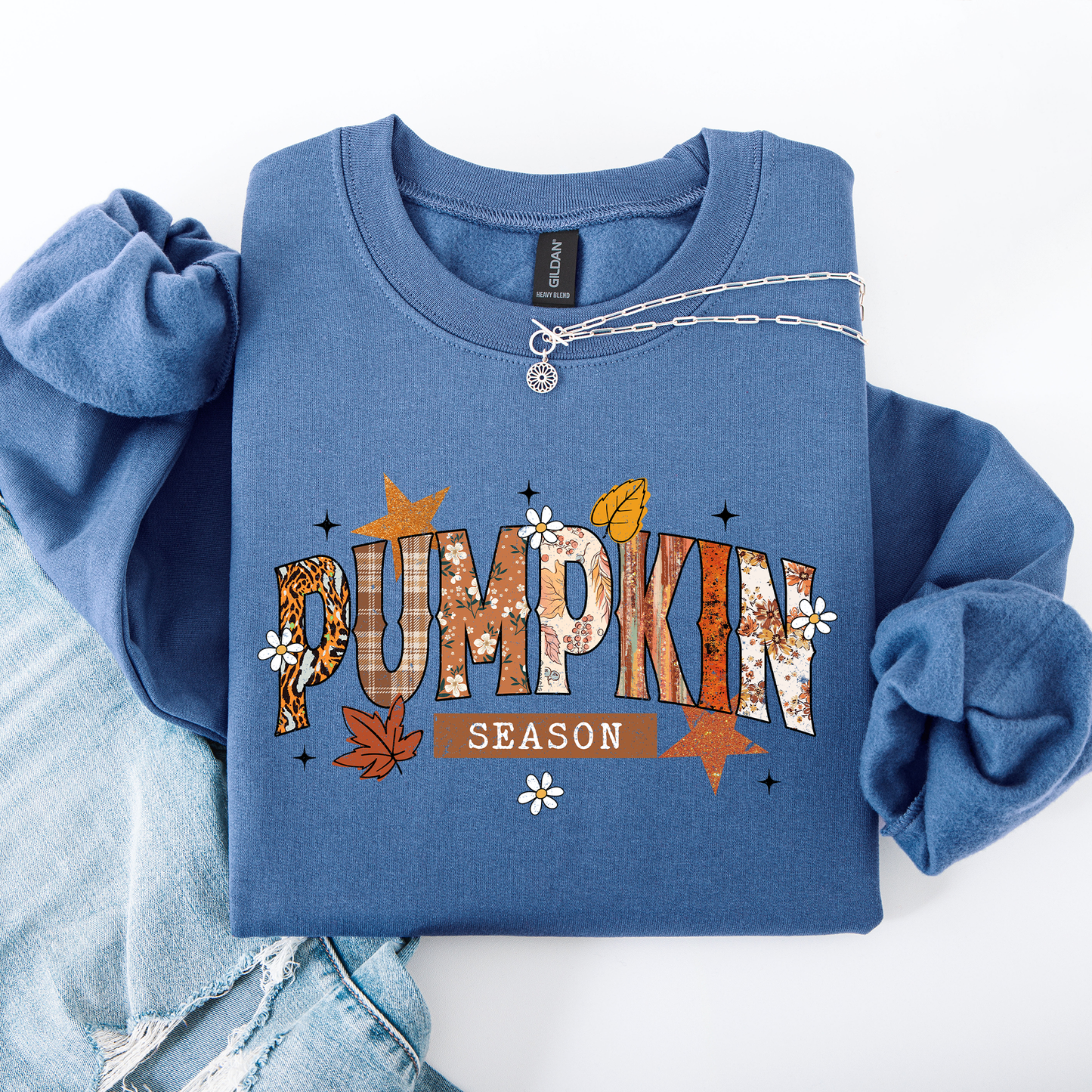Pumpkin Season, Stars and Leaves, Autumn, Fall Sweatshirt