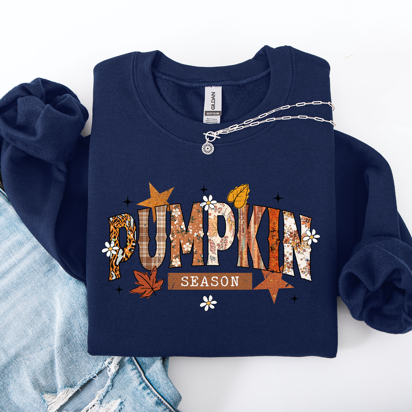 Pumpkin Season, Stars and Leaves, Autumn, Fall Sweatshirt