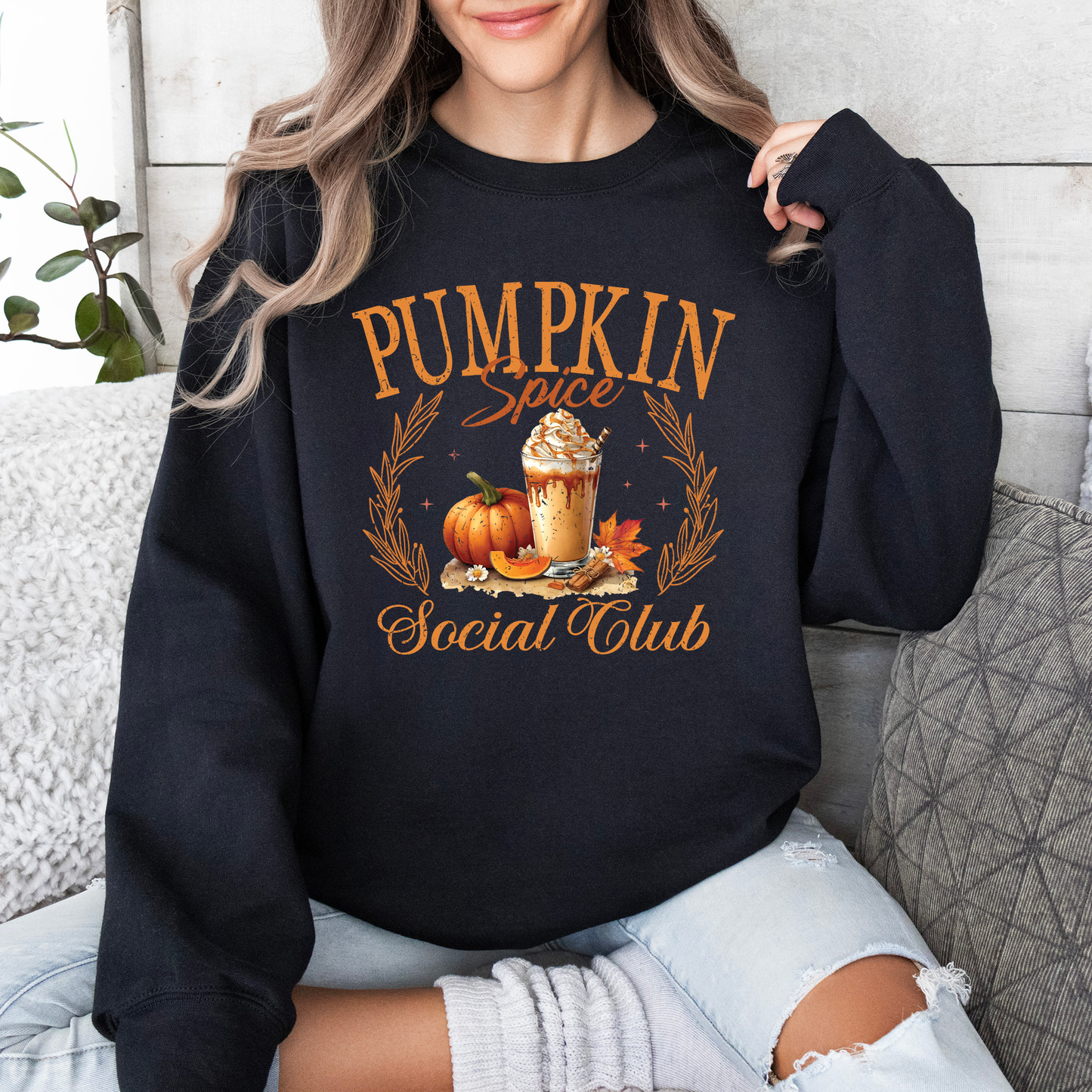 Pumpkin Spice Social Club, Autumn, Halloween, Fall Sweatshirt
