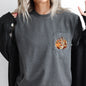 Pumpkin, Heart, Thanksgiving, Flowers, Pocket Tee Comfort Colors T-Shirt