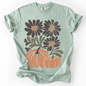 Pumpkins and Flowers, Watercolor, Halloween, Beautiful, Autumn, Fall, Comfort Colors T-Shirt