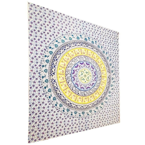 Colorful mandala design on a white background