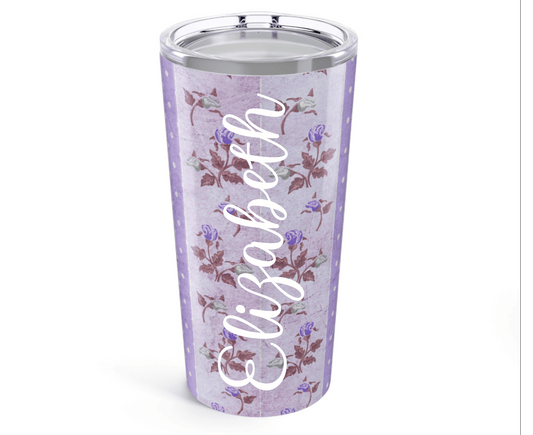 Customizable: Floral Design Tumbler - Stylish 20oz Travel Mug for Coffee Lovers, Gifts for Her, Outdoor Adventures, Home Decor, Mother's Day Gift