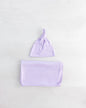 Swaddle Blanket, Hat and Headband Set - Purple