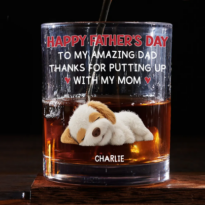 Putting Up With - Personalized Custom Whiskey Glass - Father's Day Gift For Dog Dad, Dog Lovers