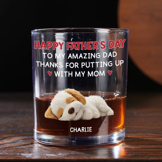 Putting Up With - Personalized Custom Whiskey Glass - Father's Day Gift For Dog Dad, Dog Lovers