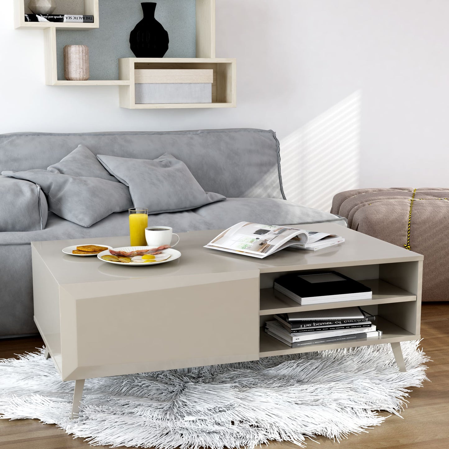 Altus 43" Coffee Table Gloss Grey