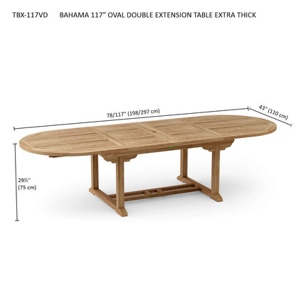 Bahama 117" Oval Double Extension Table Extra Thick