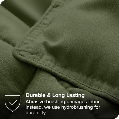 Queen size Hypoallergenic Down Alternative Comforter Set in Olive Green