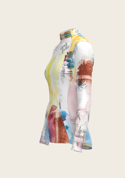 Horse Flower Fair Quarter Zip Sun Shirt