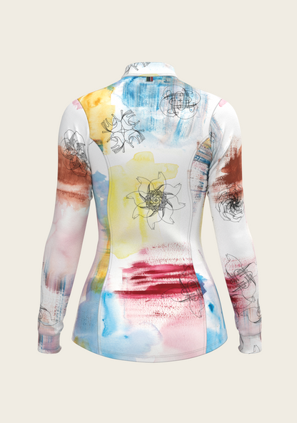 Horse Flower Fair Quarter Zip Sun Shirt