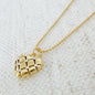 Quilted Luxe Heart Charm Necklace