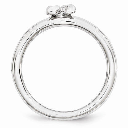 Rhodium Plated Sterling Silver Stackable 7mm Star of David Ring