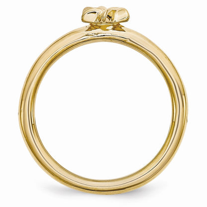 Gold Tone Sterling Silver Stackable 7mm Star of David Ring