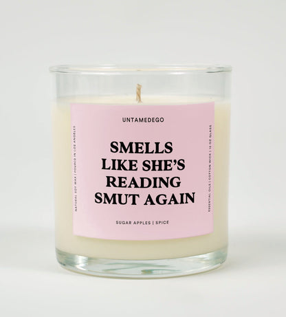 Smells Like She's Reading Smut Again Glass Candle