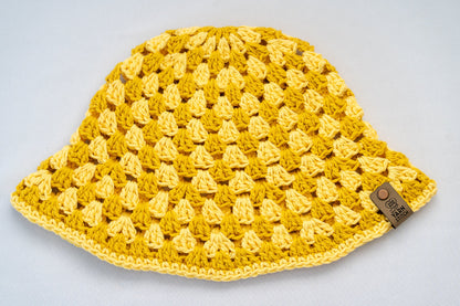 Crochet Bucket Hat - Yellow