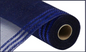 10" x 10yd Border Stripe Metallic Mesh Navy w/Royal Blue Foil
