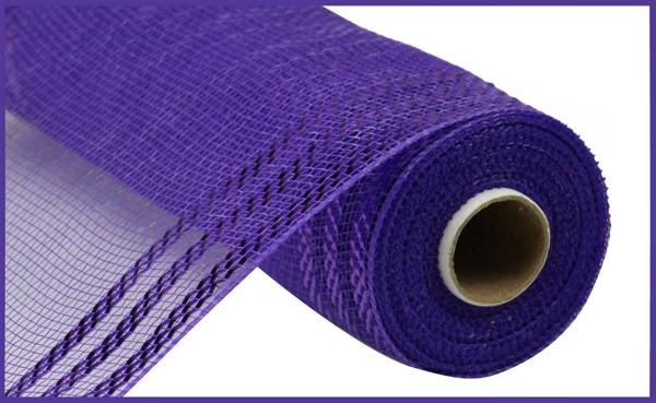 10"X10YD BORDER STRIPE METALLIC MESH PURPLE W/PURPLE FOIL
