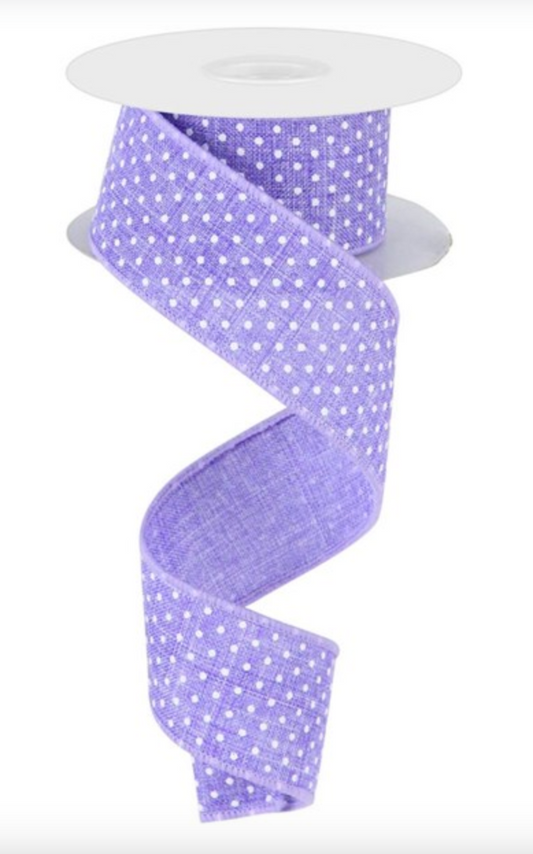 1.5" x 10yd Raised Swiss Dots On Royal Purple