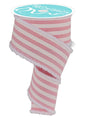 2.5"X10YD VERTICAL STRIPE/DRIFT LT PINK/WHITE