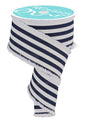 2.5"X10YD VERTICAL STRIPE/DRIFT NAVY/WHITE