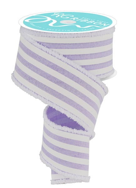 2.5"X10YD VERTICAL STRIPE/DRIFT LT LAVENDER/WHITE