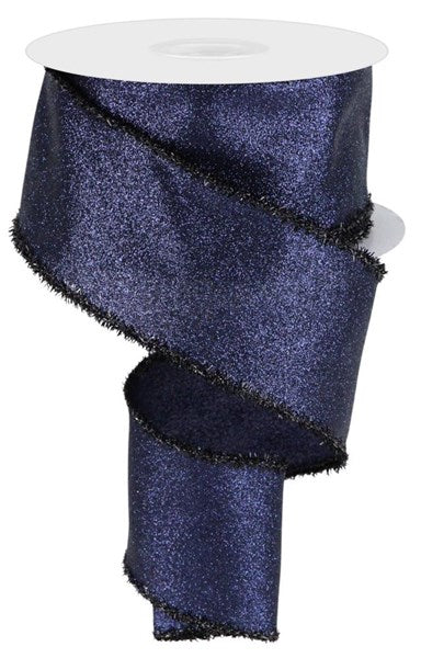 2.5"X10YD SHIMMER GLITTER/TINSEL-NAVY BLUE/BLACK