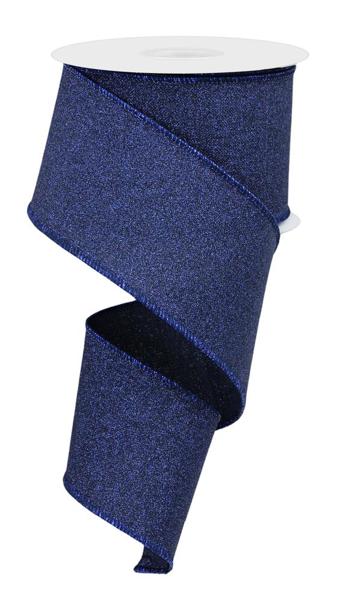 2.5"X10YD FINE GLITTER ON ROYAL NAVY BLUE