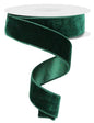 1.5"X10YD DELUXE VELVET/SATIN BACKING HUNTER GREEN