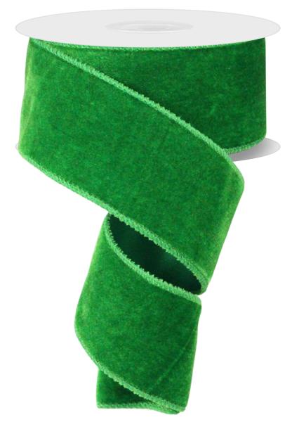2.5"X10YD DELUXE VELVET/SATIN BACKING EMERALD GREEN