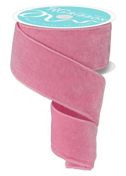 2.5"X10YD DELUXE VELVET/SATIN BACKING LIGHT PINK