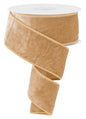 2.5"X10YD DELUXE VELVET/SATIN BACKING TAUPE/CHAMPAGNE
