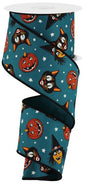 2.5"X10YD VINTAGE CAT/WITCH DARK TEAL/MULTI